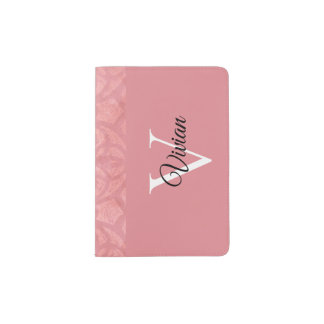 Ruddy Pink Batik Name Monogrammed Passport Holder