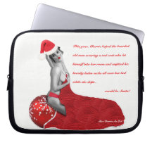 Rude Adult Joke Sexy Mrs Santa Pinup Laptop Sleeve