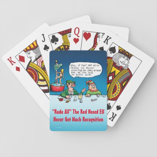 Rude Alf Funny Christmas Elf Poker Cards