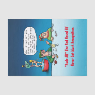 Rude Alf The Red Nosed Elf Funny Xmas Tissue Paper