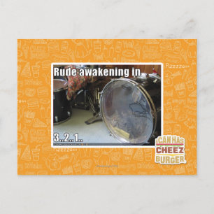 Rude awakening in postcard