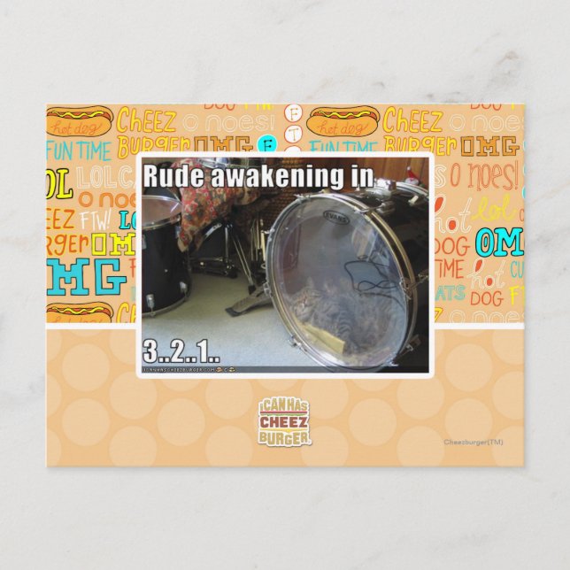 Rude awakening in postcard (Front)