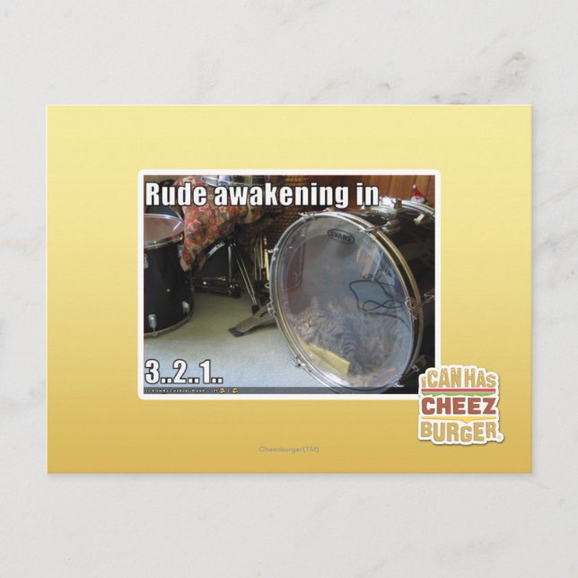Rude awakening in postcard (Front)
