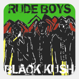 RUDE BOYS BLACK KUSH SQUARE STICKER