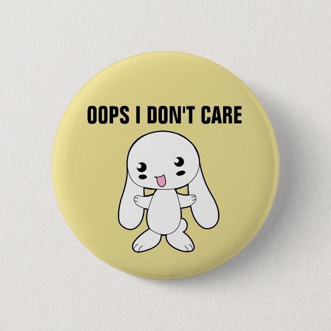 RUDE BUNNY, OOPS I DON'T CARE BUTTONS (Front)