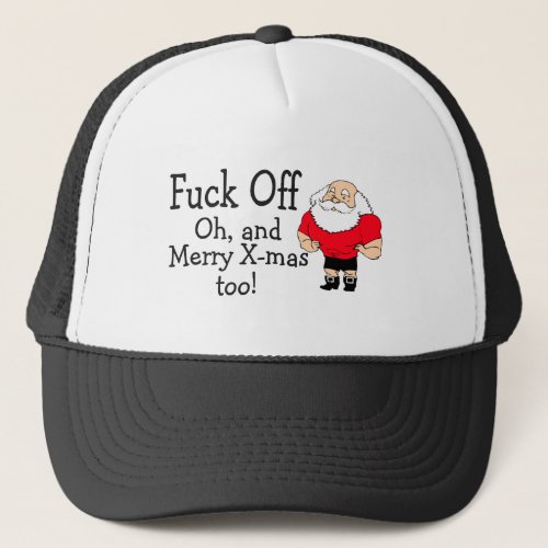 Rude Christmas Greeting Trucker Hat