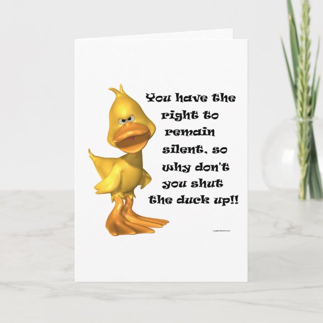 Rude Duck Funny Greeting Card (Front)