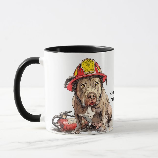 Rude Firefighter Mug Dog Fire Hazard Joke (Left)