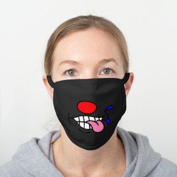 Rude Grumpey Face Black Cotton Face Mask by disgruntled_genius at Zazzle