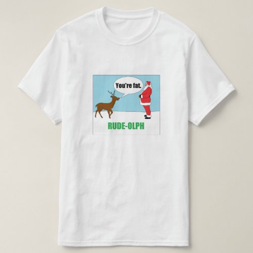 Rude_olph Funny Christmas T_shirt