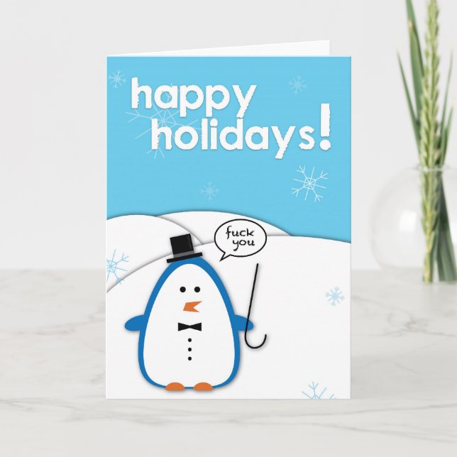 Rude Penguin: F*ck You Holiday Card (Front)