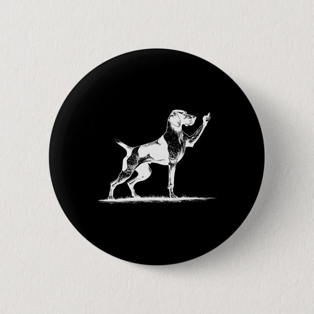 Rude Pointer Dog Hole German Shorthaired Pointer D Button (Front)