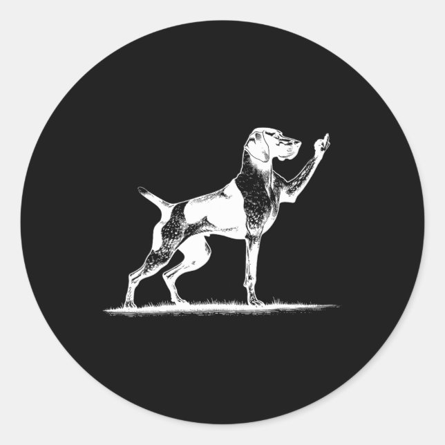 Rude Pointer Dog Hole German Shorthaired Pointer D Classic Round Sticker (Front)