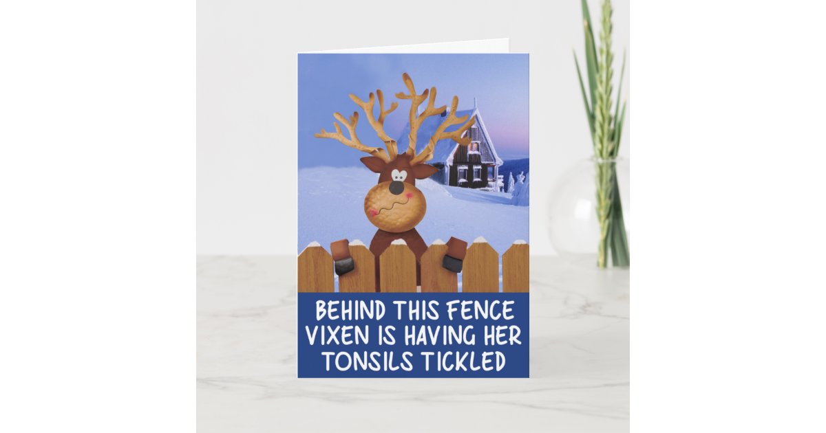 Rude Reindeer Christmas Holiday Card Zazzle