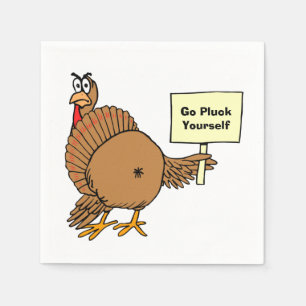 Rude Thanksgiving Jokes Pun Go Pluck Yourself Napkins