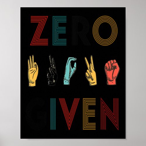 Rude Zero S Given Sign Language Asl Vintage Deaf 