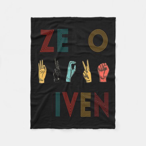 Rude Zero S Given Sign Language Asl Vintage Deaf  Fleece Blanket