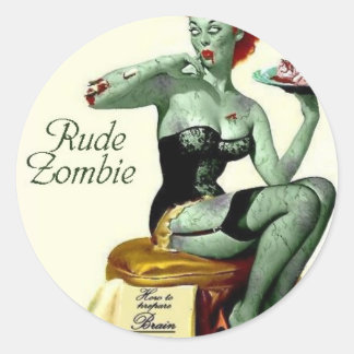 Rude Zombie "The First Bite" Classic Round Sticker