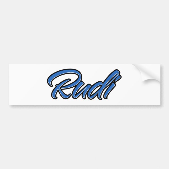 Rudi Name blue Aufkleber Sticker Autoaufkleber (Front)