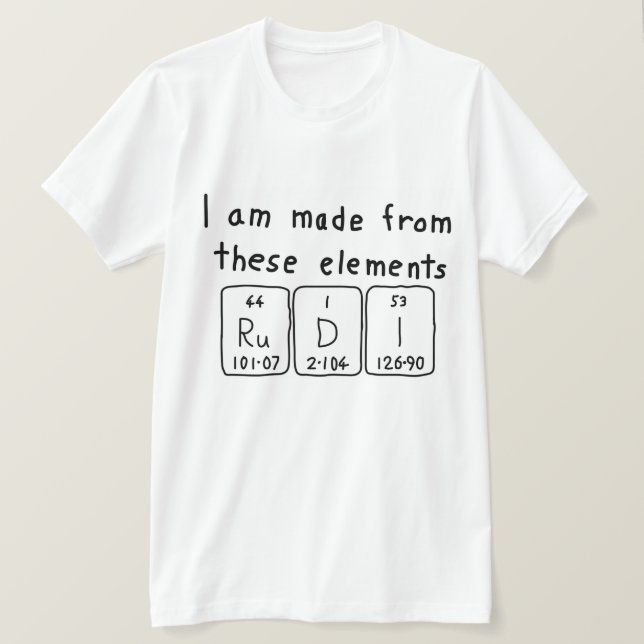 Rudi periodic table name shirt (Design Front)