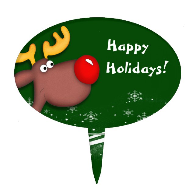 Rudolf Christmas Cake Topper (Front)