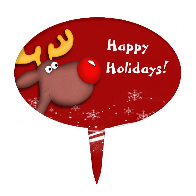 Rudolf Christmas Cake Topper (Front)