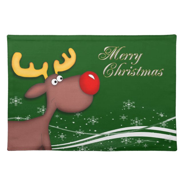 Rudolf Christmas Cloth Placemat (Front)