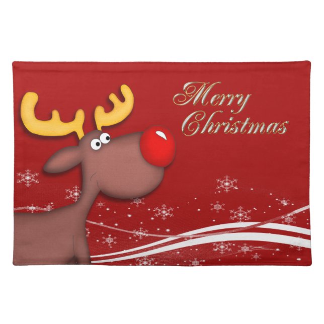Rudolf Christmas Cloth Placemat (Front)