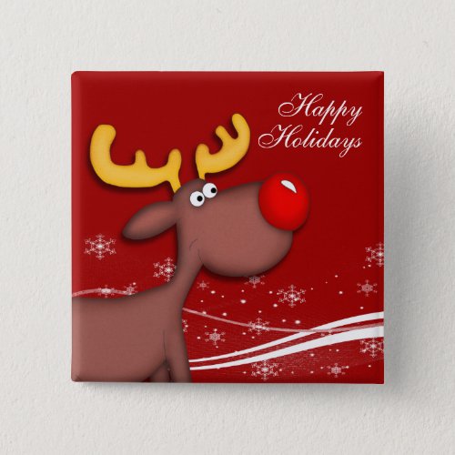 Rudolf Christmas Pinback Button