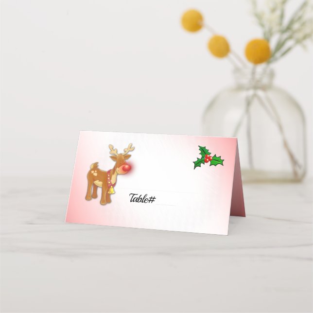 Rudolf Christmas Place Cards (Front)