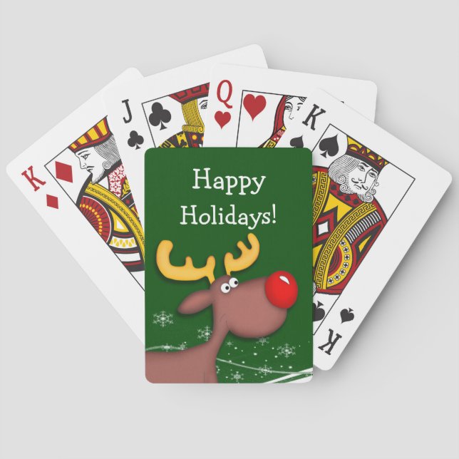Rudolf Christmas Poker Cards (Back)