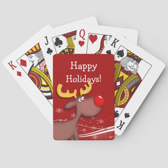 Rudolf Christmas Poker Cards (Back)