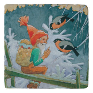 Rudolf Koivu “Christmas Gnome and Birds” Trivet