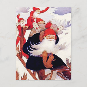 Rudolf Koivu “Elves Sled Ride” Postcard