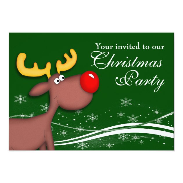 Rudolf Reindeer Company Christmas Party Invitation