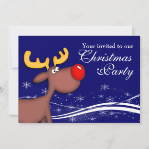 Rudolf Reindeer Company Christmas Party Invitation
