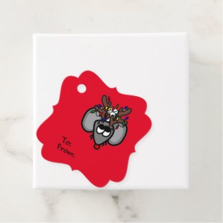 Rudolf Reindeer Gift Tag (with Miki the Mouse)