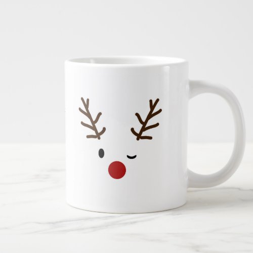 Rudolf The Red Nose Raindeer Christmas Giant Coffee Mug