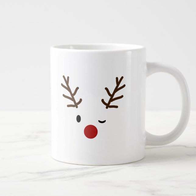 Rudolf The Red Nose Raindeer Christmas Giant Coffee Mug (Right)