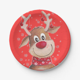 Rudolf The Red Nose Reindeer Tableware Paper Plates