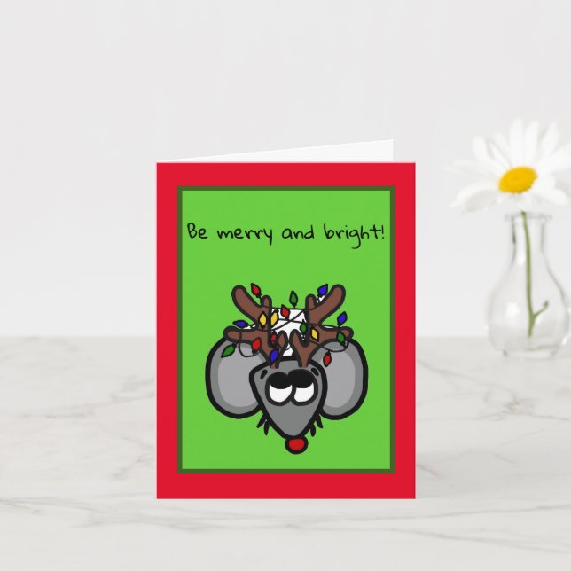 Rudolf the Red-Nosed Deer-Mouse Christmas Card (Small Plant)