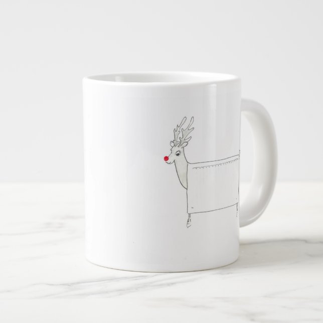 Rudolf the Red Nosed Radiator Giant Coffee Mug (Front Right)