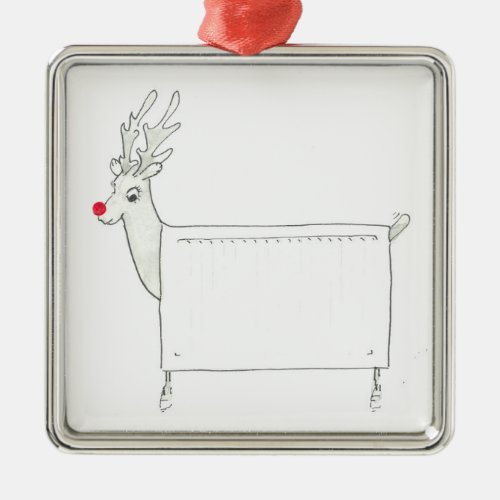 Rudolf the Red Nosed Radiator Metal Ornament