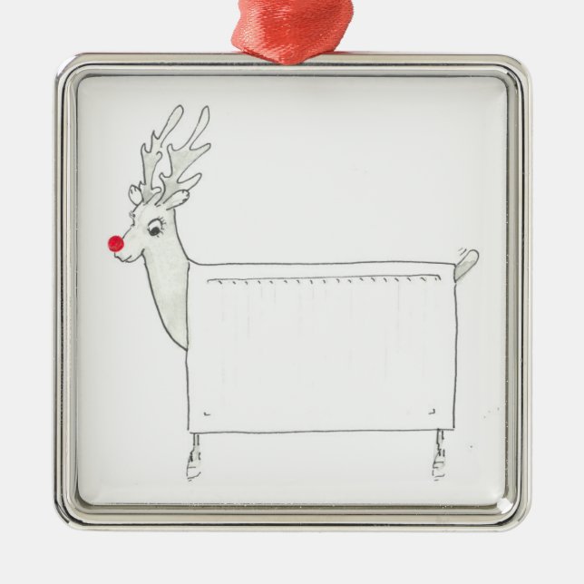 Rudolf the Red Nosed Radiator Metal Ornament (Front)