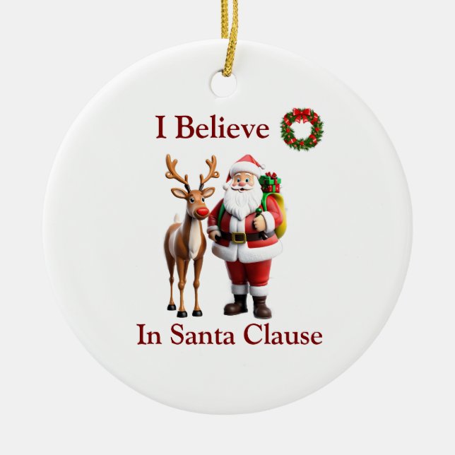 Rudolf the red nosed reindeer ceramic ornament (Front)