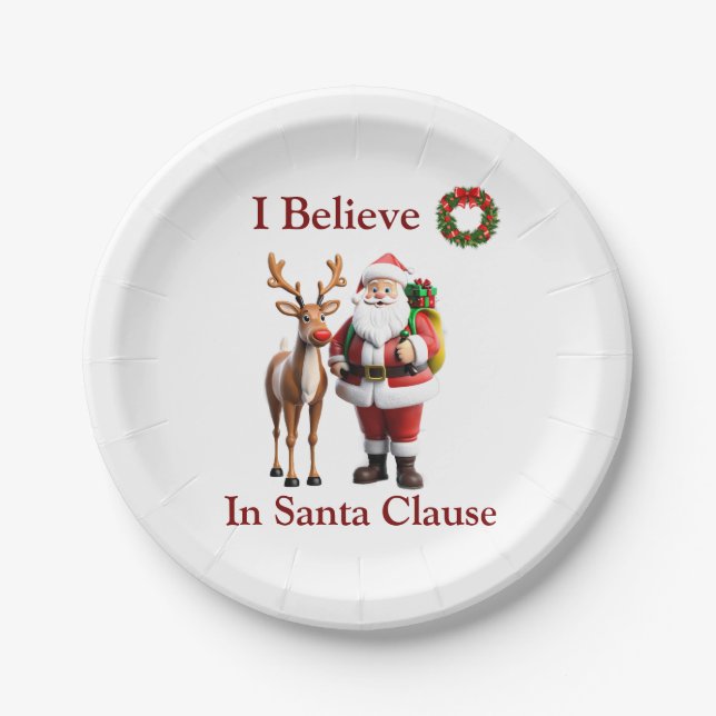 Rudolf the red nosed reindeer paper plates (Front)