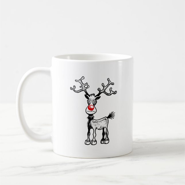Rudolf the Reindeer has Crazy Eyes Coffee Mug (Left)