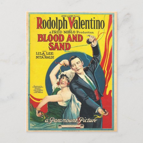 Rudolf Valentino Blood Sand Poster Postcard