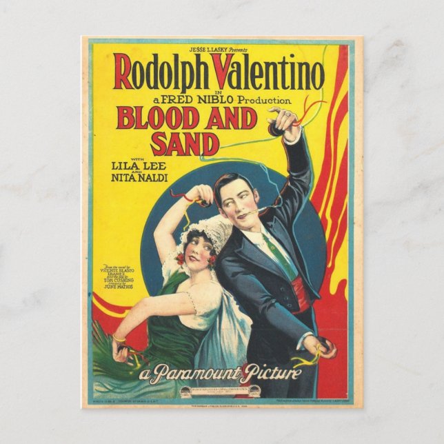 Rudolf Valentino Blood Sand Poster Postcard (Front)