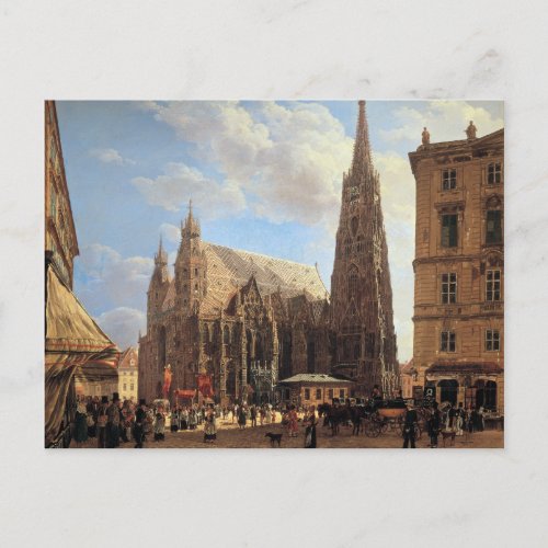 Rudolf von Alt St Stephens Cathedral in Vienna Postcard